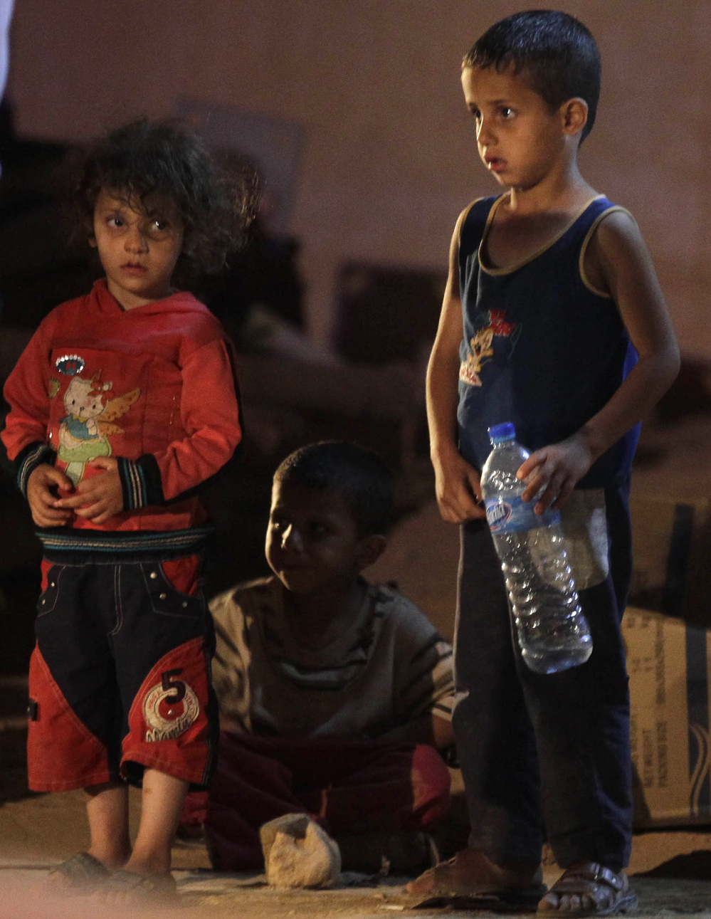 Syrian refugee children at the refugee camp in Jordan on Sunday.