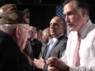 Republican presidential candidate Mitt Romney meets with members of the Veterans of Foreign Wars after his speech at the VFW National Convention in Reno, Nev., on July 24. Republican presidential candidate Mitt Romney meets with members of the Veterans of Foreign Wars after his speech at the VFW National Convention in Reno, Nev., on July 24.