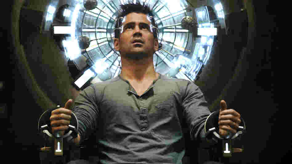 Doug Quaid (Colin Farrell) visits Rekall, a company that implants memories in its customers, in an attempt to explain a series of recurring dreams. Farrell plays the role originally portrayed by Arnold Schwarzenegger in the 1990 film of the same name. Doug Quaid (Colin Farrell) visits Rekall, a company that implants memories in its customers, in an attempt to explain a series of recurring dreams. Farrell plays the role originally portrayed by Arnold Schwarzenegger in the 1990 film of the same name.