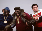 The Fat Boys in 1990. Left to right: Damon "Kool Rock-Ski" Wimbley, Darren "Buff Love" Robinson and Mark "Prince Markie Dee" Morales. The Fat Boys in 1990. Left to right: Damon "Kool Rock-Ski" Wimbley, Darren "Buff Love" Robinson and Mark "Prince Markie Dee" Morales.