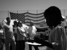 Homeless veterans, their families and volunteers stand in line for food at "Stand Down," an annual event hosted by the Veterans Village of San Diego. The VA estimates that about 67,000 vets are homeless. Homeless veterans, their families and volunteers stand in line for food at "Stand Down," an annual event hosted by the Veterans Village of San Diego. The VA estimates that about 67,000 vets are homeless.