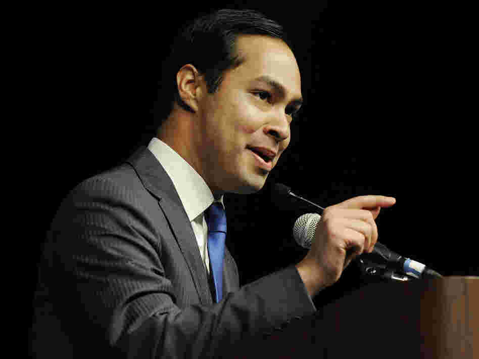 In what now looks like practice for the big show to come, San Antonio Mayor Julian Castro gives the keynote address at the Texas Democratic Convention in Houston on June 8.