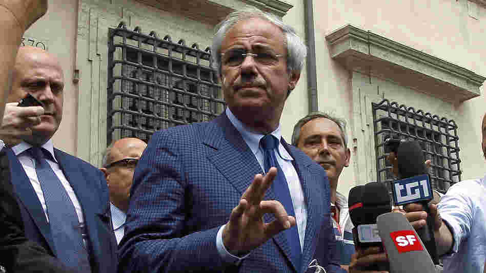Raffaele Lombardo, the governor of Sicily, speaks to reporters after his meeting with Italian Prime Minister Mario Monti in Rome last week. Lombardo has been accused of having ties to the Mafia in Sicily.