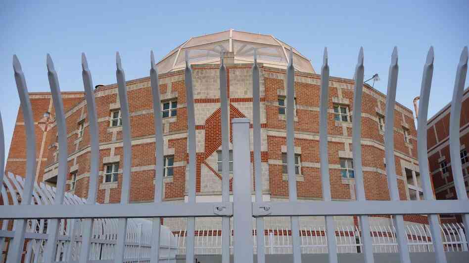 Designed by Don M. Hisaka in 1990, Columbus' brick and limestone Bartholomew County Jail is one of many public buildings to come out of the town's architectural fever.