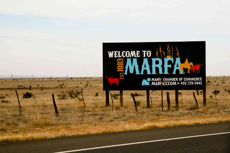 Though the locals have mixed feelings about being an art mecca, Kaki Aufdengarten-Scott, Marfa's one-woman chamber of commerce, says without art tourism, "this town would have dried up and blown away."