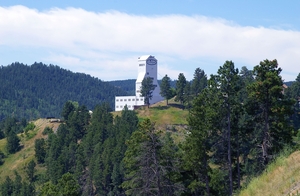 The entrance to the Sanford lab is through the Ross Shaft building of the old Homestake Mine in Lead, S.D. The entrance to the Sanford lab is through the Ross Shaft building of the old Homestake Mine in Lead, S.D.