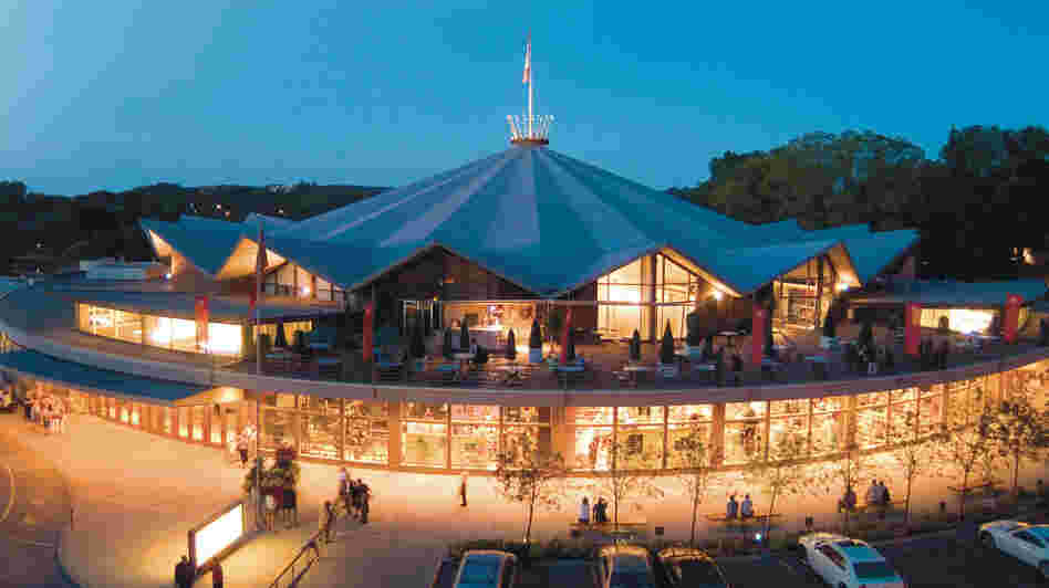 The Festival Theater in Stratford, Ontario, is the main venue for the town's annual Stratford Shakespeare Festival. The town lies on the Avon River — just like Shakespeare's British birthplace — and had schools named after Romeo and Juliet before the festival started in 1953. The Festival Theater in Stratford, Ontario, is the main venue for the town's annual Stratford Shakespeare Festival. The town lies on the Avon River — just like Shakespeare's British birthplace — and had schools named after Romeo and Juliet before the festival started in 1953.