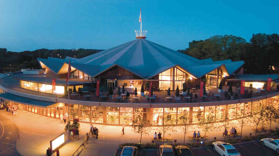 The Festival Theater in Stratford, Ontario, is the main venue for the town's annual Stratford Shakespeare Festival. The town lies on the Avon River — just like Shakespeare's British birthplace — and had schools named after Romeo and Juliet before the festival started in 1953. The Festival Theater in Stratford, Ontario, is the main venue for the town's annual Stratford Shakespeare Festival. The town lies on the Avon River — just like Shakespeare's British birthplace — and had schools named after Romeo and Juliet before the festival started in 1953.