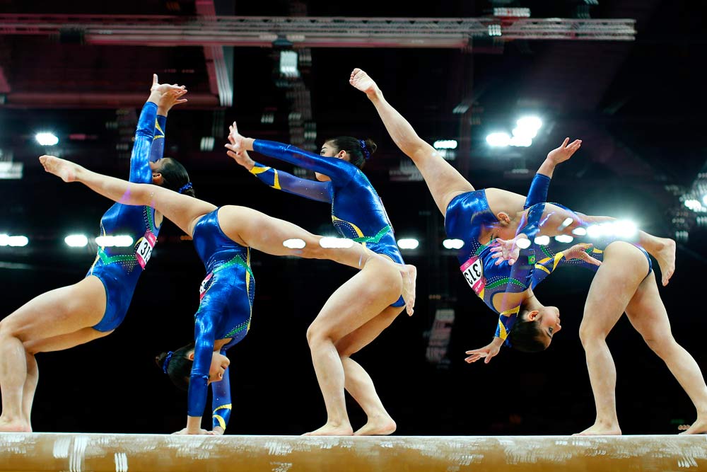 Bruna Kuroiwa Yamamoto Leal of the Brazilian gymnastics team