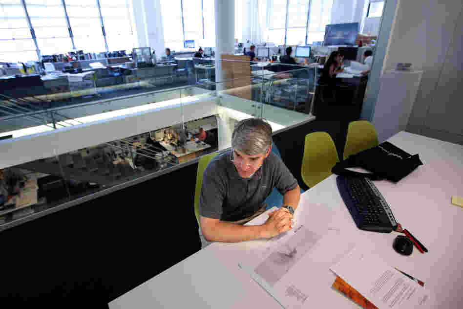 Guy Maxwell, principal at Ennead Architects, talks to a reporter in the firm's Manhattan offices.