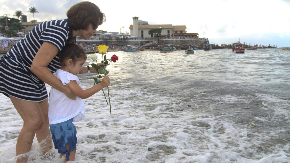 Devotees take part in rituals and offer gifts in celebration of Yemanja Day, in Salvador, Bahia state, Brazil, in February.