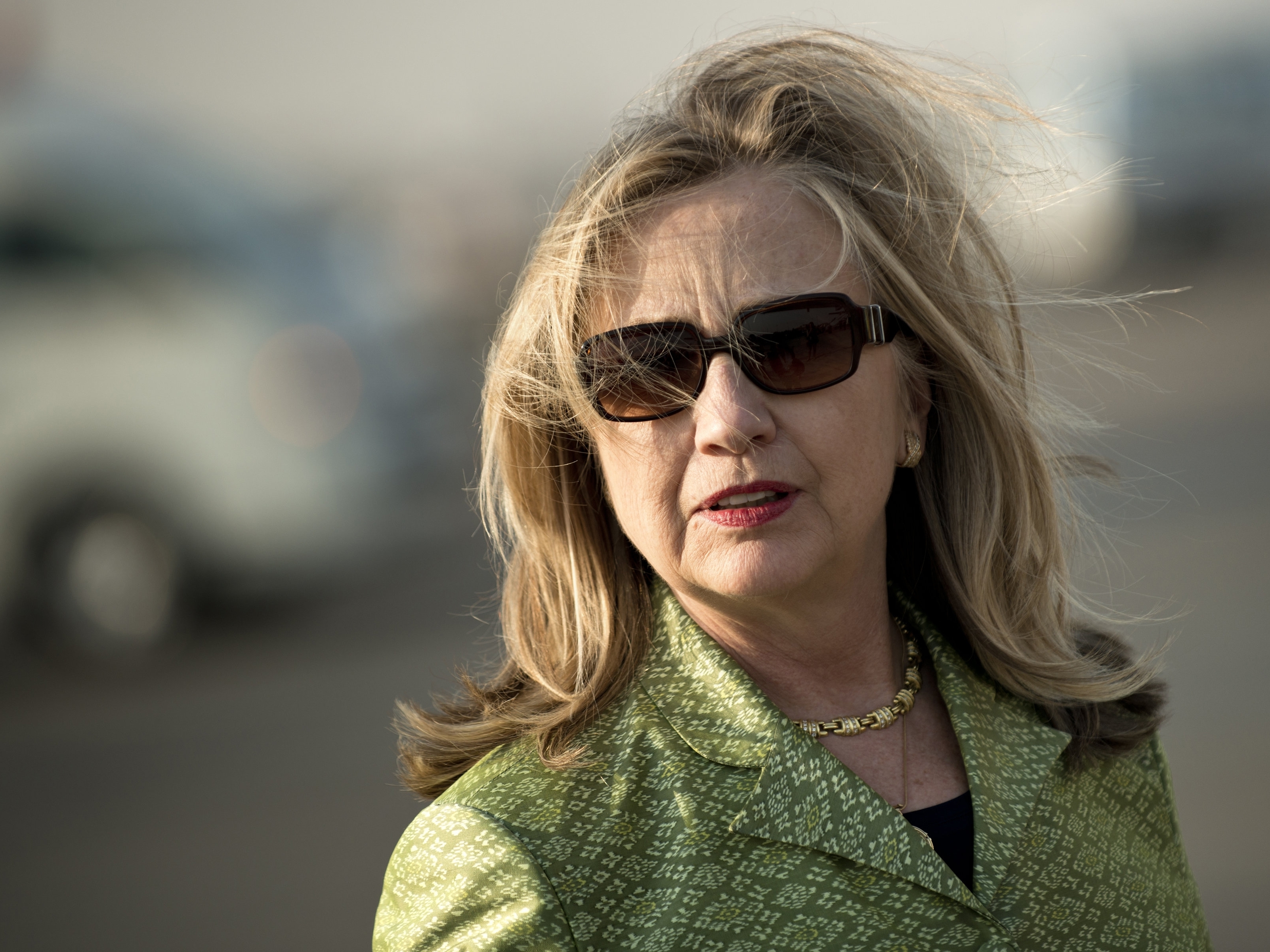 Secretary of State Hillary Clinton is pictured at Cairo International Airport on July 15 before her departure to Egypt's coastal city of Alexandria.