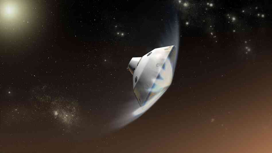Friction with the Martian atmosphere helps slow the spacecraft as it descends. It also heats the heat shield. Friction alone accounts for almost all of the deceleration needed for landing.