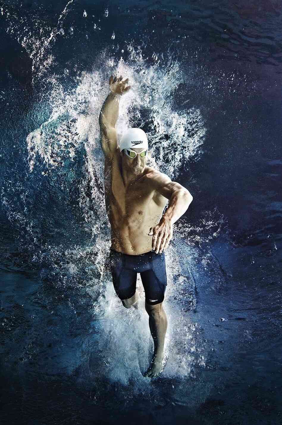 Speedo created a new fabric to compress a swimmer's body three times as much as the old LZR Racer suits. Michael Phelps can get into his Fastskin3 swimsuit in a couple minutes, Speedo research manager Joseph Santry says, but for first-timers, it can take much longer. Speedo created a new fabric to compress a swimmer's body three times as much as the old LZR Racer suits. Michael Phelps can get into his Fastskin3 swimsuit in a couple minutes, Speedo research manager Joseph Santry says, but for first-timers, it can take much longer.