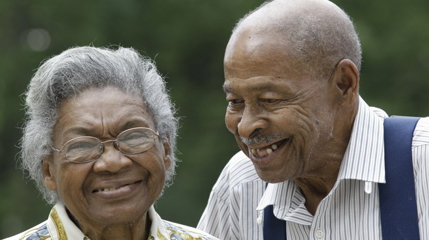The happy couple. Lena Henderson and Roland Davis, who will marry again on Saturday. (AP)
