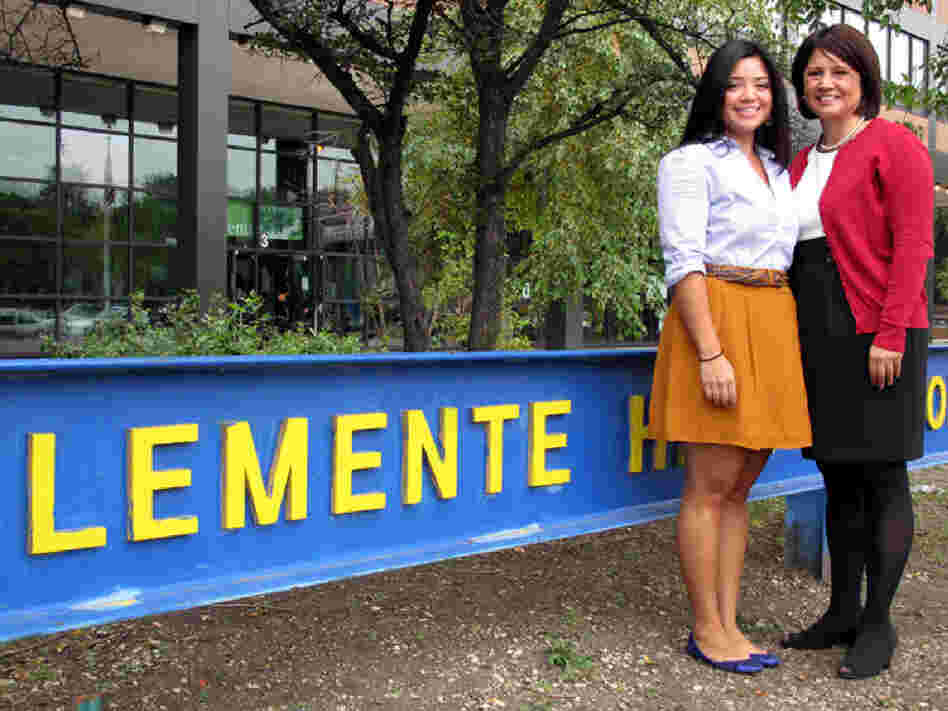 Natalie Ochoa (left) and her mother, Betty Ochoa, say that services at the New Life Covenant church are less formal than those of the Catholic church they once attended.