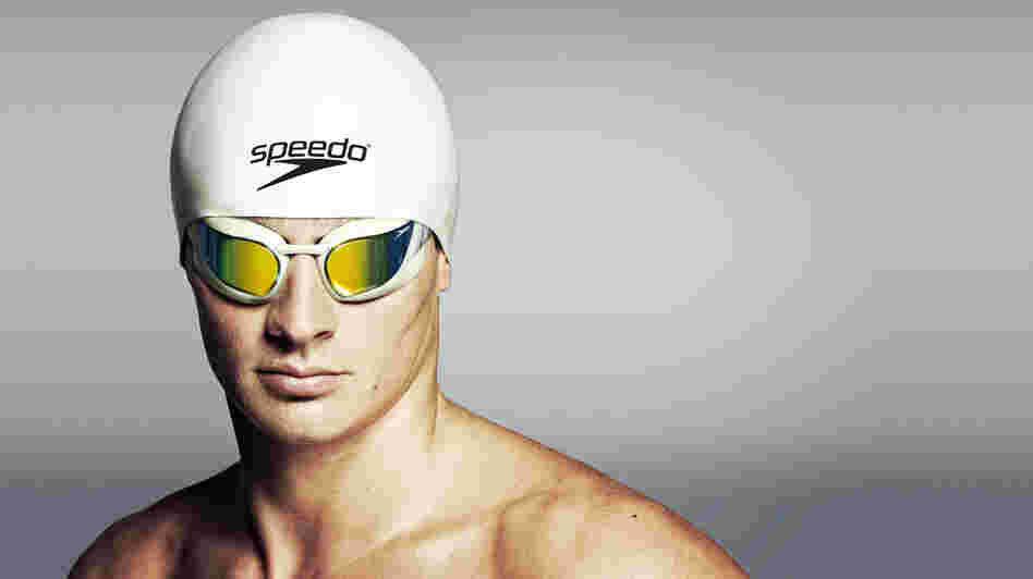 Gold medalist Ryan Lochte swims in Speedo's Fastskin3 system, which incorporates two caps and custom-fitted goggles.
