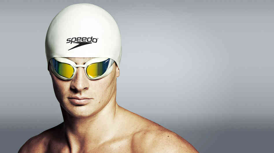 Gold medalist Ryan Lochte swims in Speedo's Fastskin3 system, which incorporates two caps and custom-fitted goggles.