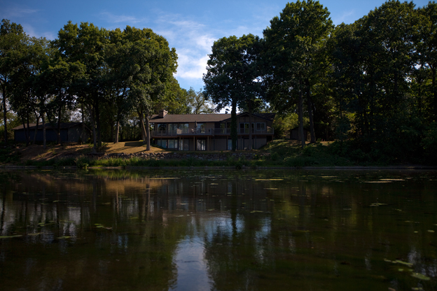 One of dozens of houses along the Kalamazoo River sits empty since the spill. Enbridge offered to buy up most of the property along the river immediately after the spill, and most residents sold at deflated prices to escape the area.