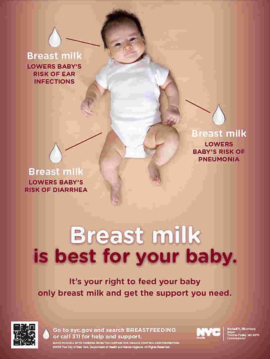 City leaders want to encourage more new moms to breast-feed their babies. One of several "Latch on NYC" posters promoting the initiative.