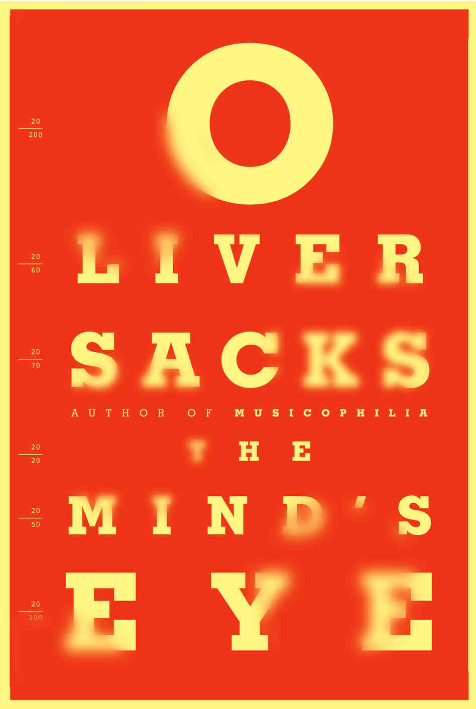 The Mind's Eye by Oliver Sacks: "This book by the renown neuro-scientist is about how eyesight works in the brain and how it doesn't. When the author goes to the optometrist for a checkup and the eye chart starts doing strange things, he knows there is a problem. It spurs him on to research the miraculous phenomena of how we see."