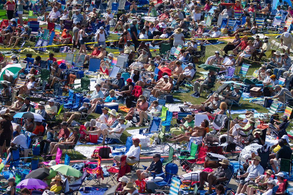 The crowd at the Fort Stage on Saturday of the 2012 Newport Jazz Festival.
