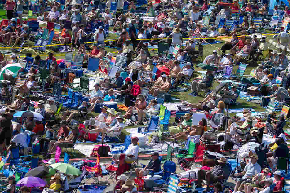 The crowd at the Fort Stage on Saturday of the 2012 Newport Jazz Festival.