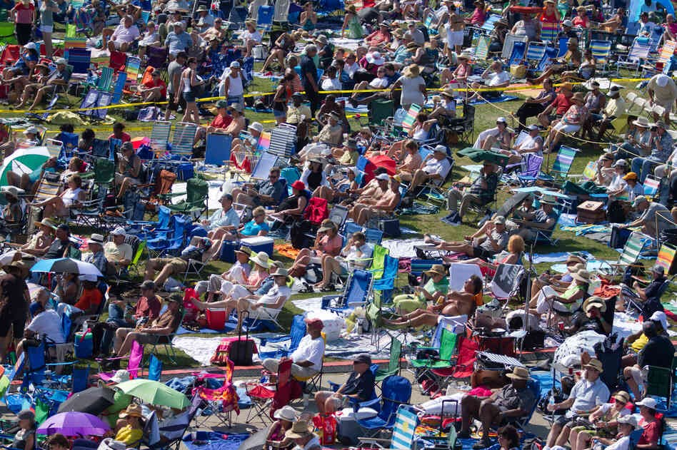 The crowd at the Fort Stage on Saturday of the 2012 Newport Jazz Festival.