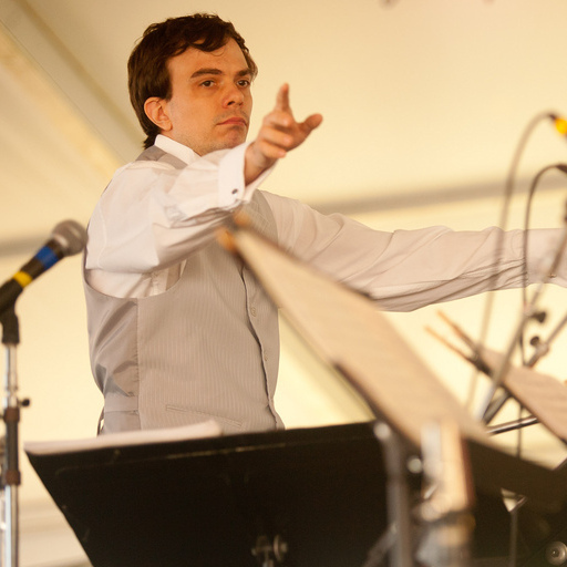 Darcy James Argue leads his Secret Society big band at the Newport Jazz Festival.