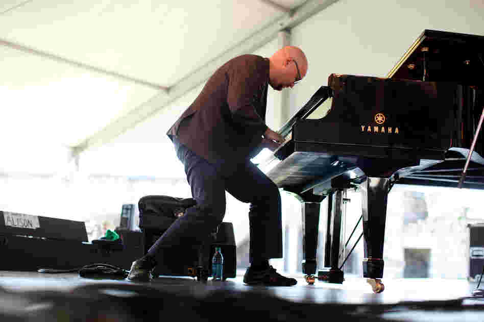 Pianist Ethan Iverson of The Bad Plus performs at the 2012 Newport Jazz Festival.