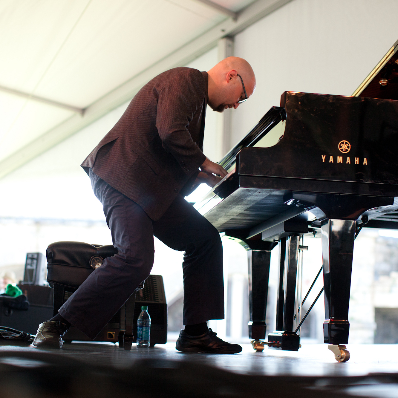 Pianist Ethan Iverson of The Bad Plus performs at the 2012 Newport Jazz Festival.