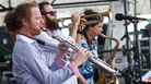 The Three Cohens — Anat (right), Avishai (trumpet, center) and Yuval (left) — perform at the 2012 Newport Jazz Festival. The Three Cohens — Anat (right), Avishai (trumpet, center) and Yuval (left) — perform at the 2012 Newport Jazz Festival.