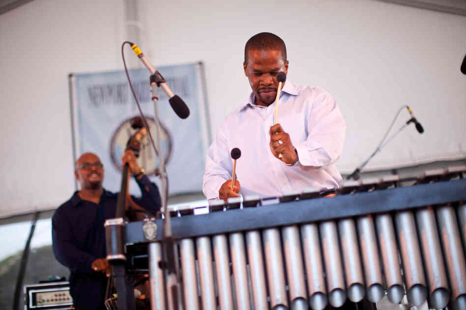 Vibraphonist Warren Wolf brought a crystalline resonance to bassist Christian McBride's band Inside Straight. His bandleader looked on approvingly.