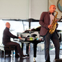Saxophonist Miguel Zenón performs with pianist Laurent Coq at the 2012 Newport Jazz Festival.