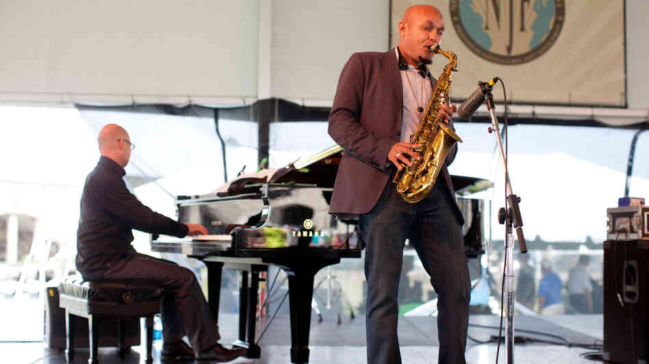 Saxophonist Miguel Zenón performs with pianist Laurent Coq at the 2012 Newport Jazz Festival. Saxophonist Miguel Zenón performs with pianist Laurent Coq at the 2012 Newport Jazz Festival.