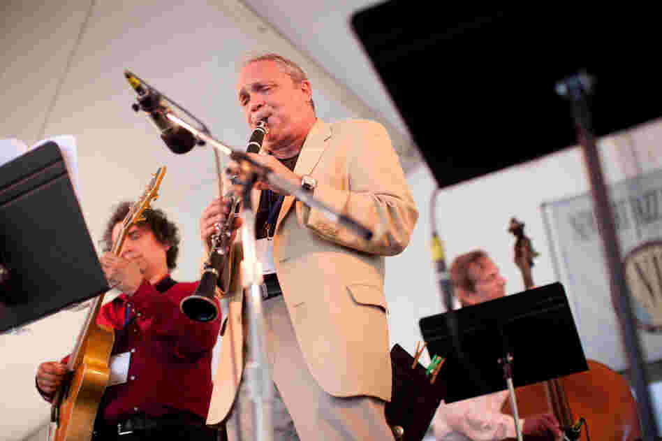 The reedy convocation billed as 3 Clarinets brought Ken Peplowski on stage with Evan Christopher and Anat Cohen (both not pictured). An able supporting cast included Howard Alden on guitar and Greg Cohen on bass.