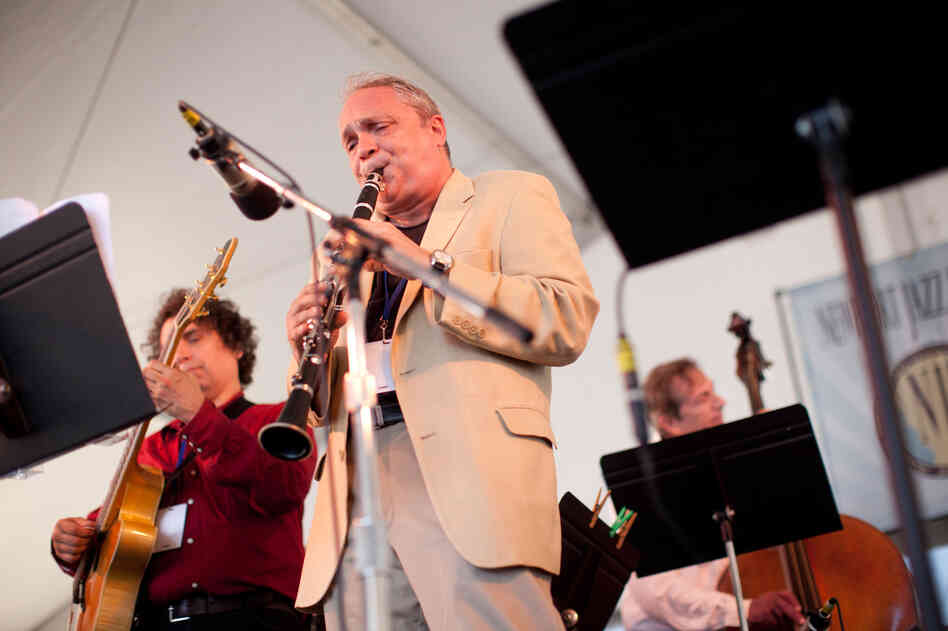 The reedy convocation billed as 3 Clarinets brought Ken Peplowski on stage with Evan Christopher and Anat Cohen (both not pictured). An able supporting cast included Howard Alden on guitar and Greg Cohen on bass.