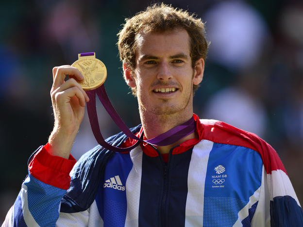 Gold for queen and country: Great Britain's Andy Murray celebrates after his win.