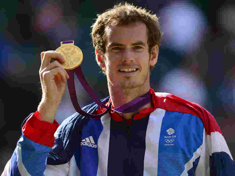 Gold for queen and country: Great Britain's Andy Murray celebrates after his win.