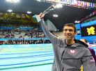 Michael Phelps and the special award he received Saturday night to mark his Olympic achievements. Michael Phelps and the special award he received Saturday night to mark his Olympic achievements.
