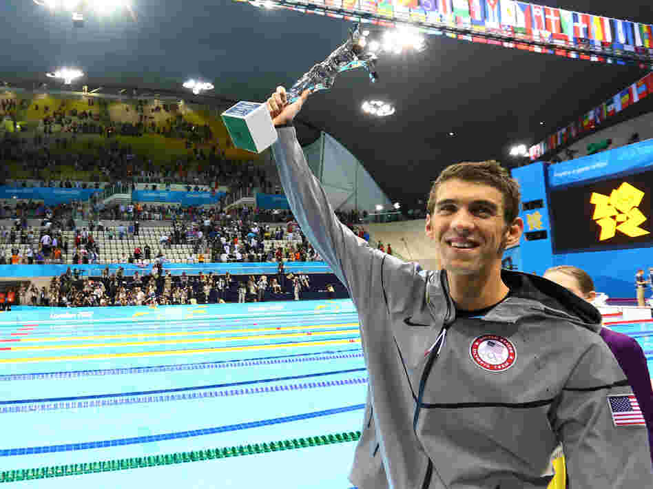 Michael Phelps and the special award he received Saturday night to mark his Olympic achievements.