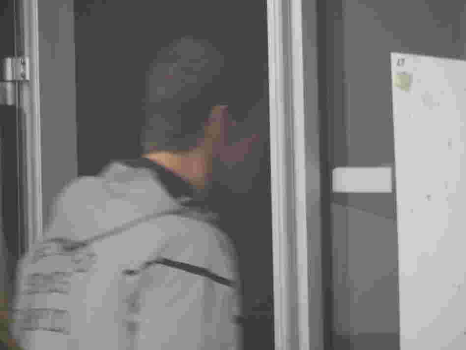 Michael Phelps as he departed, and just before he says "no."