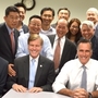 Mitt Romney and Virginia Gov. Bob McDonnell were featured on the front page of a Chinese-language newspaper following a visit to the Northern Virginia's Asian-American community in June. Such engagements with the Asian community helped McDonnell win his current office. Mitt Romney and Virginia Gov. Bob McDonnell were featured on the front page of a Chinese-language newspaper following a visit to the Northern Virginia's Asian-American community in June. Such engagements with the Asian community helped McDonnell win his current office.