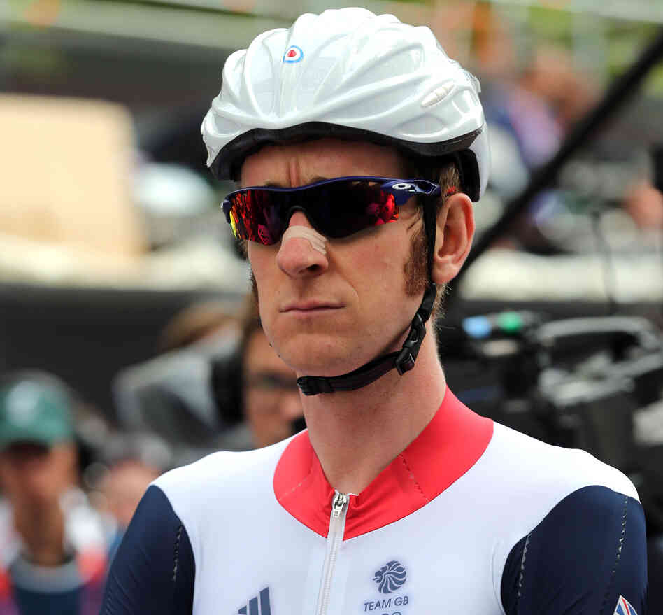 Bradley Wiggins of Great Britain before a road race on Day 1 of the Olympics.