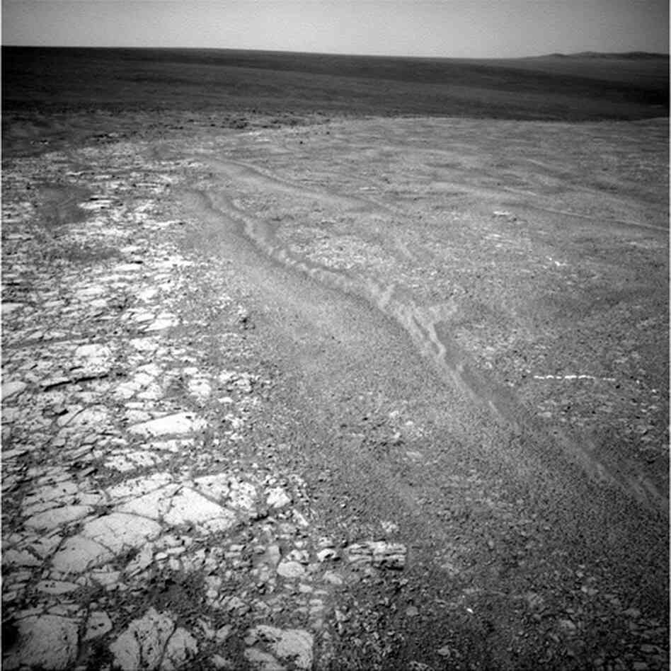 Opportunity recorded this view of the western edge of Cape York, 2011.