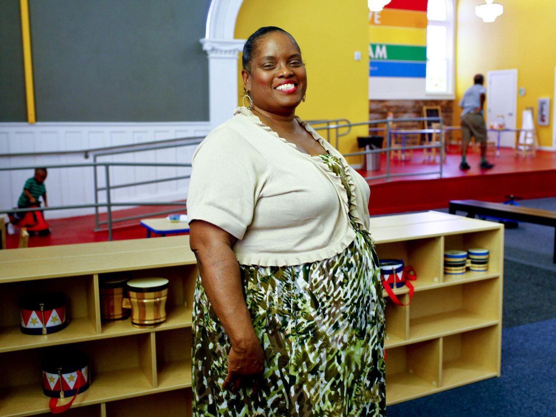 Joselyn Walker-Saffore is an Obama supporter but says the middle class has been suffering. She attended St. Paul's for decades before it was converted into a community center.