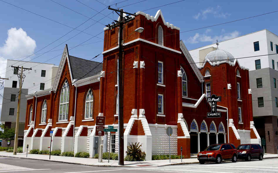 The St. Paul AME Church in downtown Tampa was a focal point of the city's black community, but is now a community center for an adjacent apartment complex. A dwindling congregation forced the church to close.