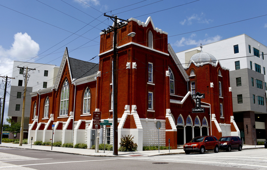 The St. Paul AME Church in downtown Tampa was a focal point of the city's black community, but is now a community center for an adjacent apartment complex. A dwindling congregation forced the church to close.