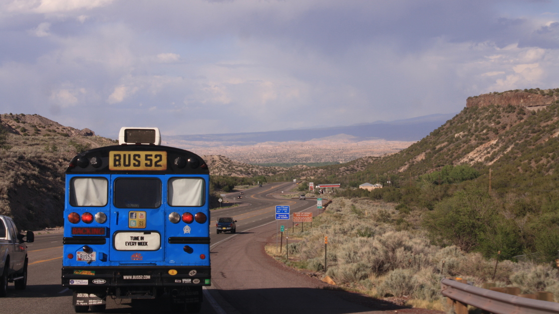 On the road with Bus 52.