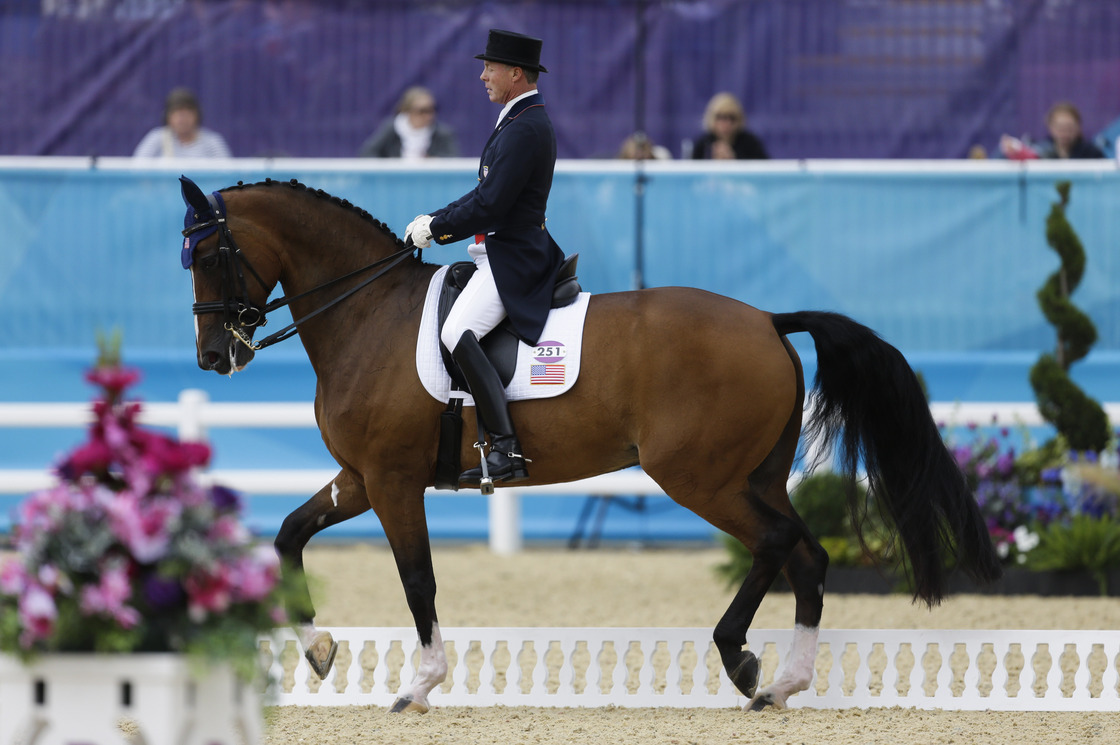 Jan Ebeling rides Rafalca in the equestrian dressage competition at the 2012 Summer Olympics on Aug. 2. Rafalca is co-owned by Ann Romney, the wife of Republican presidential candidate Mitt Romney.